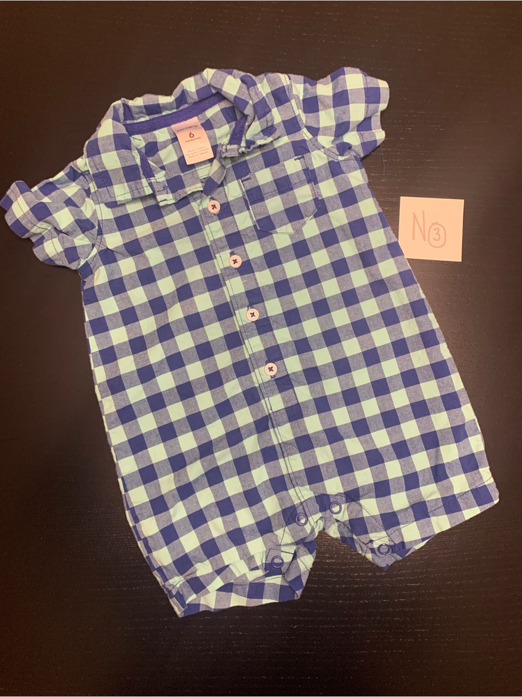 2/$11.00 Carter's 6m Dress Shirt Style Romper